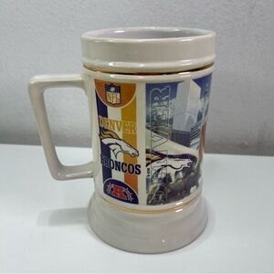 Vintage 1998 NFL Denver Broncos Super Bowl Football Logo Beer Stein Mug 6.5''